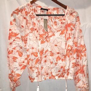 NWT J Crew Floral Print Crop Top Lightweights Blouse | Size XS